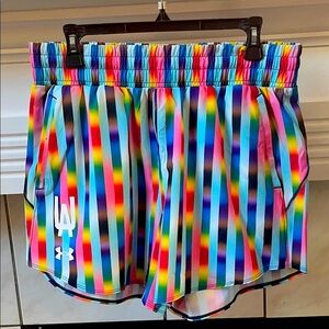 Under Armour Women's Multicolor Striped Athletic Shorts